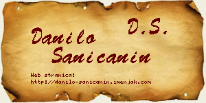 Danilo Saničanin vizit kartica